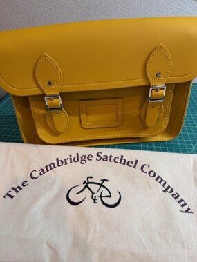 Cambridge Satchel 13" Mustard Yellow Leather NWOT